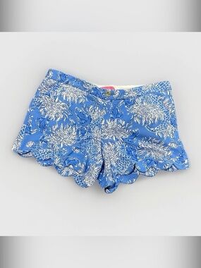 New Lilly Pulitzer Buttercup Knit Short Boca Blue Croc And Lock It Size 14
